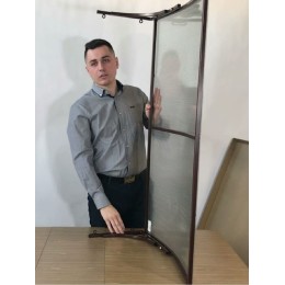 Козырёк над дверью Петрасвет S4025 Коричневый поликарбонат янтарный